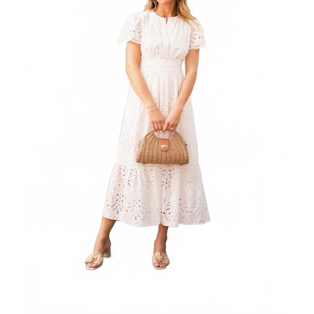 NEW SHERIDAN FRENCH eloise dress in cloud white eyelet